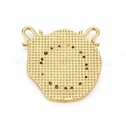 Brass Clear Cubic Zirconia Links Connectors&nbsp;KK-T004-103-NF