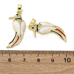 Brass Micro Pave Cubic Zirconia Pendants&nbsp;KK-F903-02G