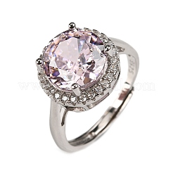 925 Sterling Silver Pave Cubic Zirconia Finger Rings&nbsp;RJEW-C138-01C-02