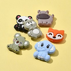 6Pcs 6 Styles Food Grade Eco-Friendly Silicone Focal Beads&nbsp;SIL-FS0001-08