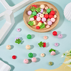 48Pcs 14 Styles Flower Silicone Beads&nbsp;SIL-TA0003-32