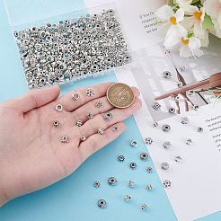 360Pcs 12 Styles Tibetan Style Alloy Spacer Beads&nbsp;FIND-PH0023-79AS