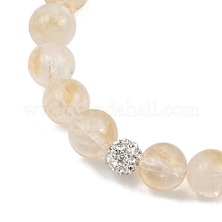 Natural Citrine Round Beads Stretch Bracelets&nbsp;BJEW-JB12388