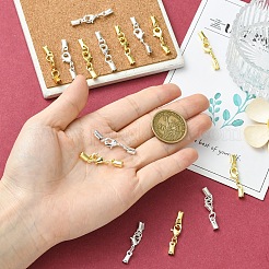 16 Sets 2 Colors Rack Plating Brass Lobster Claw Clasps with Clip Ends&nbsp;KK-YW0004-80