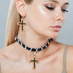 2Pcs Glass Seed Beaded Cross Pendants&nbsp;PALLOY-GO00072