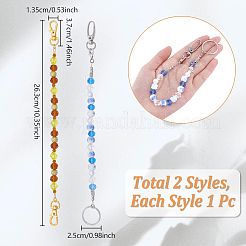 2Pcs Glass & Acrylic & Alloy Keychain&nbsp;KEYC-NB00028