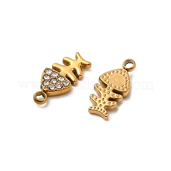 304 Stainless Steel with Rhinestone Pendants&nbsp;STAS-Z157-05G