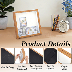 4Pcs Plywood Money Box Photo Frames&nbsp;ODIS-WA0001-16B