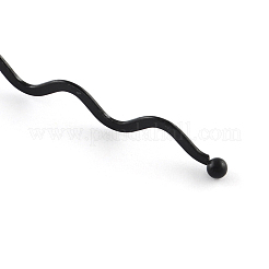 Hair Accessories Iron Wavy Hair Band Findings&nbsp;X-OHAR-Q043-08