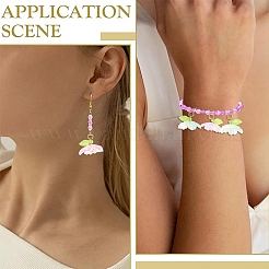 50Pcs 5 Colors Acrylic Charms&nbsp;PALLOY-YW00127