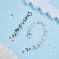 Plastic Pearl Alloy Phone Hand Strap Chains&nbsp;FIND-WH0260-55P