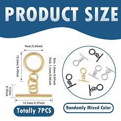 7Pcs Ring Brass Toggle Clasps&nbsp;KK-TADJ0001-22