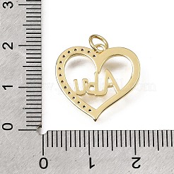 Brass Micro Pave Clear Cubic Zirconia Pendants&nbsp;CU-CBAEEA8-09B-G