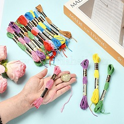 6Bundles Polyester Embroidery Floss&nbsp;OCOR-YW0001-25A