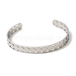 201 Stainless Steel Open Cuff Bangles for Women&nbsp;BJEW-Z162-01P