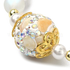 Synthetic Moonstone & Hematite & Plastic Imitation Pearl Beaded Stretch Bracelet&nbsp;BJEW-JB09504