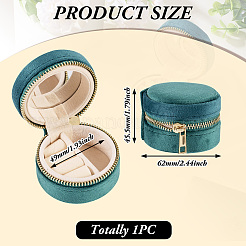 Portable Travel Round Velvet Jewelry Set Storage Zipper Boxes&nbsp;CON-TAC0001-11A