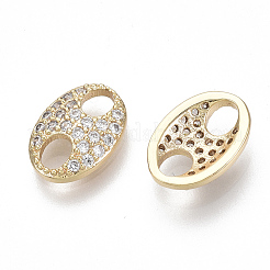 Brass Micro Pave Cubic Zirconia Links/Connectors&nbsp;X-KK-S356-054G-NF