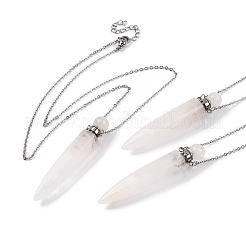 Natural Mixed Stone Bullet Shaped Perfume Bottle Pendant Necklaces&nbsp;G-B089-02P