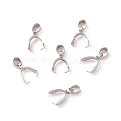 Non-Tarnish 201 Stainless Steel Pendant Pinch Bails&nbsp;STAS-P223-16P-B