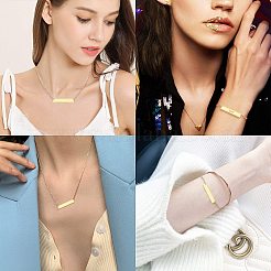 DIY Stamping Blank Tag Pendant Necklaces Making Kits&nbsp;DIY-SC0013-40G