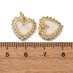 Brass Micro Pave Cubic Zirconia Pendants&nbsp;KK-D390-26G-02