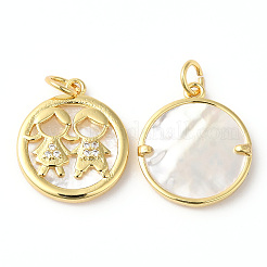 Rack Plating Brass Micro Pave Cubic Zirconia Pendants&nbsp;KK-R143-01G