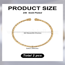 2Pcs Alloy Open Cuff Bangles&nbsp;BJEW-LP0001-11