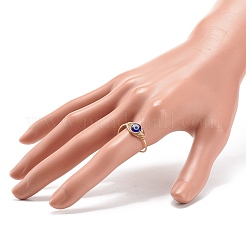 10Pcs 10 Style Resin & Lampwork Evil Eye Beaded Finger Rings&nbsp;RJEW-JR00478
