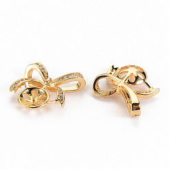 Brass Micro Pave Clear Cubic Zirconia Peg Bails&nbsp;KK-S356-278-NF