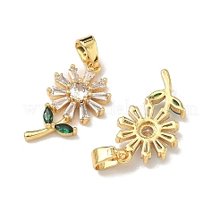 Brass Micro Pave Cubic Zirconia Pendants&nbsp;KK-H265-10B-G