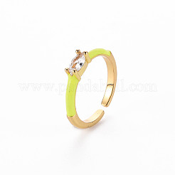 Brass Enamel Cuff Rings&nbsp;RJEW-T016-29J-NF