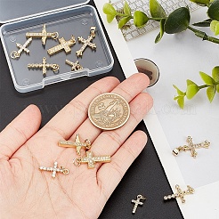 12Pcs 6 Style Brass Micro Pave Clear Cubic Zirconia Charms&nbsp;FIND-GA0002-35