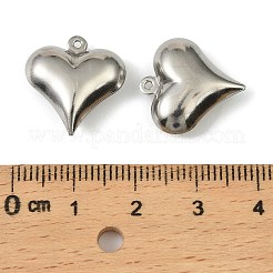 304 Stainless Steel Pendants. Heart Charm&nbsp;STAS-A190-02B-P