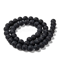 Grade A Natural Black Agate Beads Strands&nbsp;G447-4
