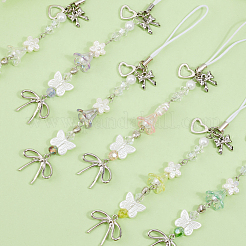 6Pcs Glass & Acrylic & Alloy Mobile Straps&nbsp;HJEW-SC00142