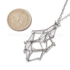 Non-Tarnish Stainless Steel Macrame Pouch Empty Stone Holder for Necklace Makings&nbsp;NJEW-JN04826-03