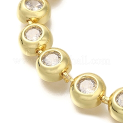 Rack Plating Brass Micro Pave Cubic Zirconia Chain Bracelets&nbsp;BJEW-P336-09G
