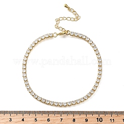 Brass Micro Pave Clear Cubic Zirconia Link Chain Bracelets for Women&nbsp;BJEW-S170-02G-A