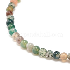 Mini Natural Indian Agate Beaded Stretch Bracelets&nbsp;BJEW-JB07669-04