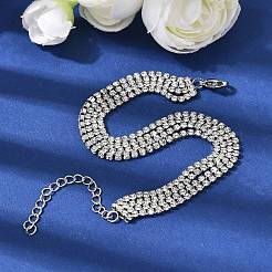 304 Stainless Steel Rhinestone Cup Chain Multi-strand Bracelets for Women&nbsp;BJEW-P376-01P-02