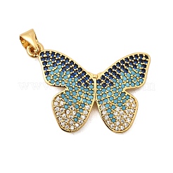 Brass Micro Pave Cubic Zirconia Pendants&nbsp;KK-I360-023G-1
