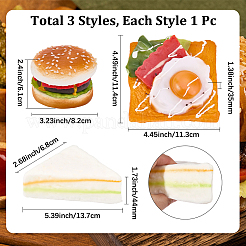 3Pcs 3 Styles PU Leather Food Model Display Decoration&nbsp;AJEW-SC0004-16