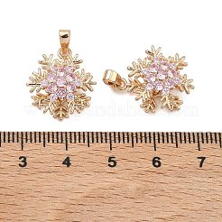Christmas Brass Micro Pave Cubic Zirconia Rotatable Pendants&nbsp;KK-A287-10G