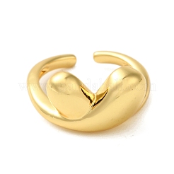 Brass Open Cuff Rings for Women&nbsp;RJEW-A048-24G