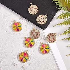 5Pcs Eco-Friendly Brass Micro Pave Cubic Zirconia with Enamel Pendants&nbsp;KK-SZ0005-71
