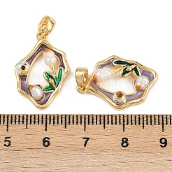 Brass Enamel Pendants&nbsp;KK-H078-04B-G01