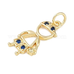 Rack Plating Brass Micro Pave Cubic Zirconia Pendant&nbsp;LS-KK-H509-34G-01