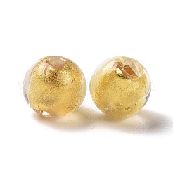 Handmade Gold Foil Lampwork Glass Beads&nbsp;FOIL-E003-02F
