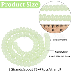 3 Strands Imitation Jade Glass Beads&nbsp;GLAA-PA0001-36B-05